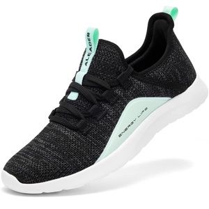 NWT ALEADER Women's Energycloud Lightweight SlipOn Walking Shoes 9.5 Black Aqua
